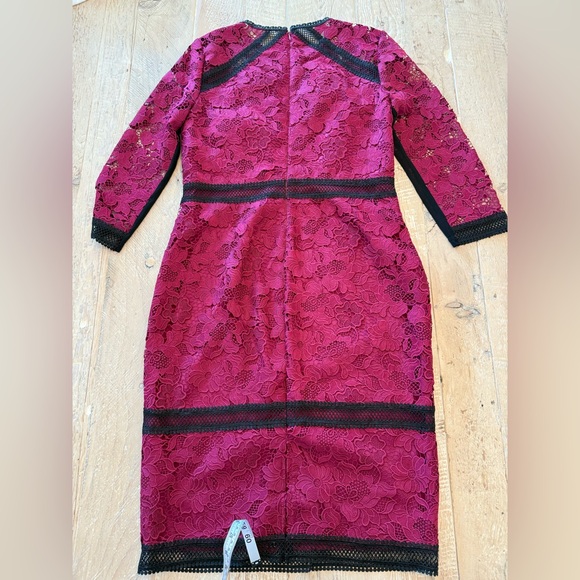 Etcetera Red Black Lace Dress 10 - Picture 10 of 11